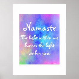 Moderne Namaste Meditatie Yoga Kleurrijke Waterver Poster