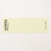 Moderne Namaste Naam Citrien Witte Yogamat (Achterkant (horizontaal))