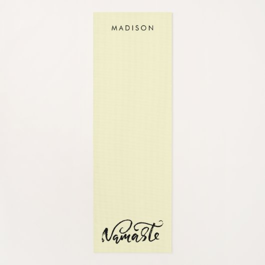 Moderne Namaste Naam Citrien Witte Yogamat (Voorkant)