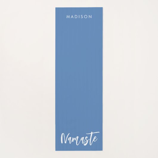 Moderne Namaste Naam Dusty Blue Yoga Mat (Achterkant)