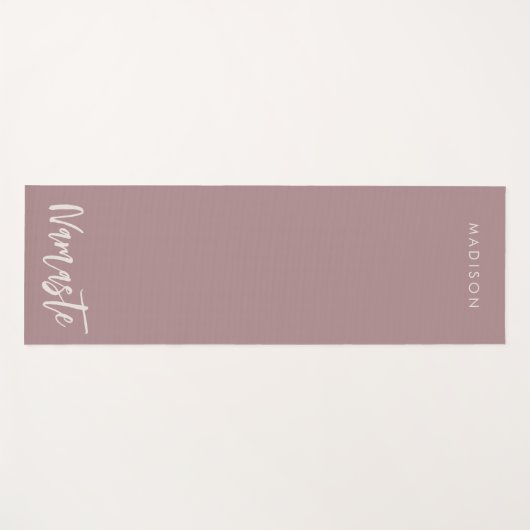 Moderne Namaste Naam Roos Bruin Yogamat (Voorkant (horizontaal))