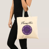 Moderne Namaste Paarse Mandala Tote Bag (Voorkant (product))