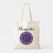 Moderne Namaste Paarse Mandala Tote Bag (Achterkant)