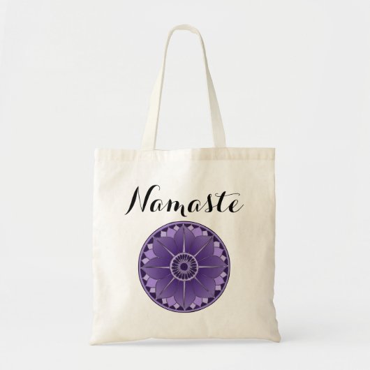 Moderne Namaste Paarse Mandala Tote Bag (Voorkant)