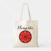Moderne Namaste Rode Mandala Tote Bag (Achterkant)