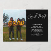 Moderne Namen Editable Multi Photo GraduParty Kaart (Achterkant)