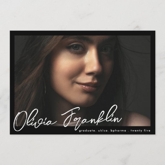 Moderne Namen Editable Multi Photo GraduParty Kaart (Voorkant)