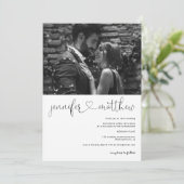 Moderne namen harten kalligrafie foto bruiloft kaart (Staand voorkant)