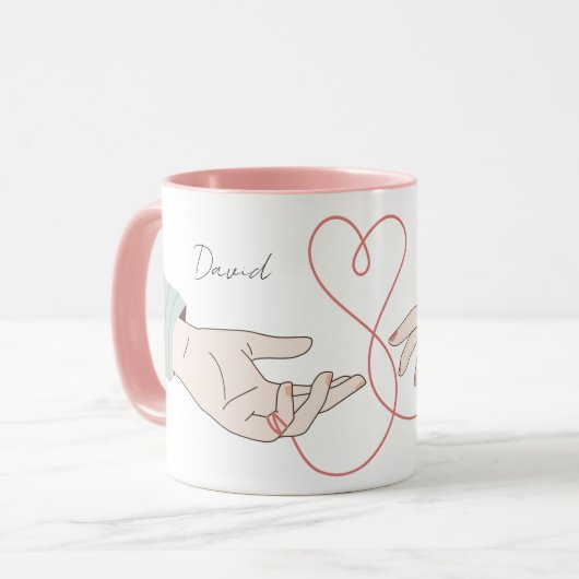 Moderne Namen Liefde Illustratie elegant Mok (Voorkant links)