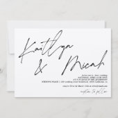 Moderne namen script calligraphy chic bruiloft kaart (Voorkant)