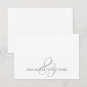 Moderne namen van het paar Monogram Notitiekaartje (Voorkant / Achterkant)