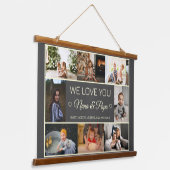 Moderne Nana en Papa Fotocollage Hangend Wandkleed (Gebogen)