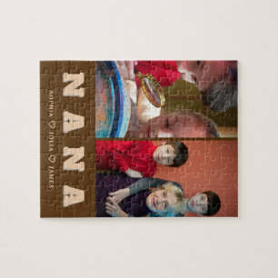 Moderne NANA-puzzel met foto's van kleinkinderen Legpuzzel