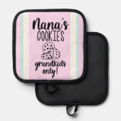 Moderne Nana's Cookies Oven Mitt en Pot Houders (Voorkant / Achterkant)