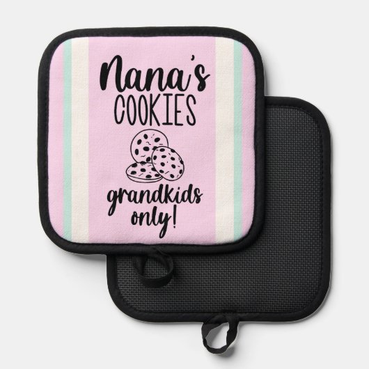 Moderne Nana's Cookies Oven Mitt en Pot Houders (Voorkant / Achterkant)