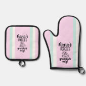 Moderne Nanas Cookies Oven Mitt en Pot Houders Set (Voorkant)