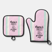 Moderne Nanas Cookies Oven Mitt en Pot Houders Set