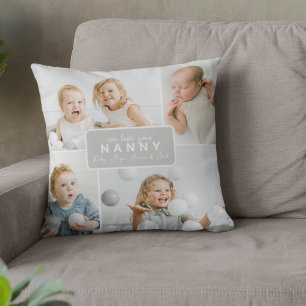 Moderne Nanny 4 Foto Grijs Kussen