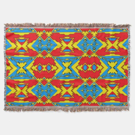 Moderne Native American 12 Throw Blanket Deken (Voorkant)