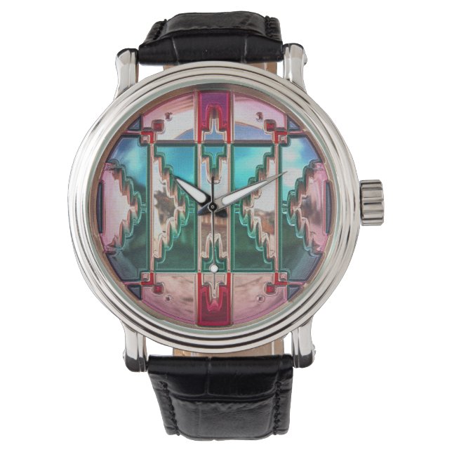 Moderne Native American 15 Watch & Numeral Options Horloge (Voorkant)