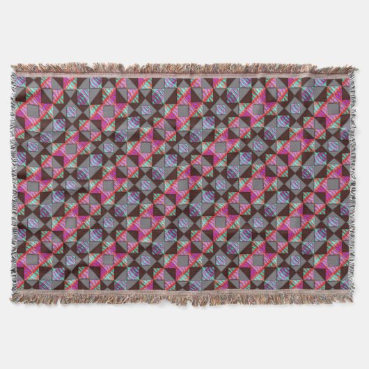 Moderne Native American 17 Throw Blanket Deken (Voorkant)