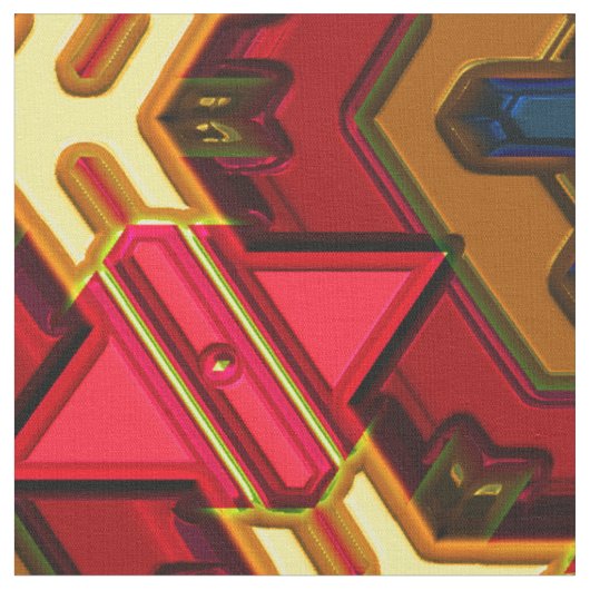 Moderne Native American 4 Custom Fabric Stof (Close Up)