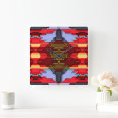 Moderne Native American 5 Clock Vierkante Klok (Huis)