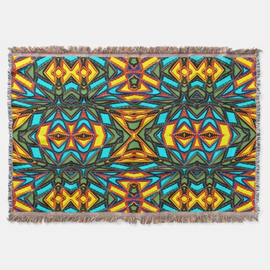 Moderne Native American 7 Throw Blanket Deken (Voorkant)