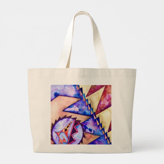 Moderne Native American Basket Design Canvas tas (Achterkant)