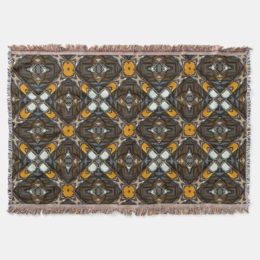 Moderne Native American Blanket met 3-Throw Deken (Voorkant)