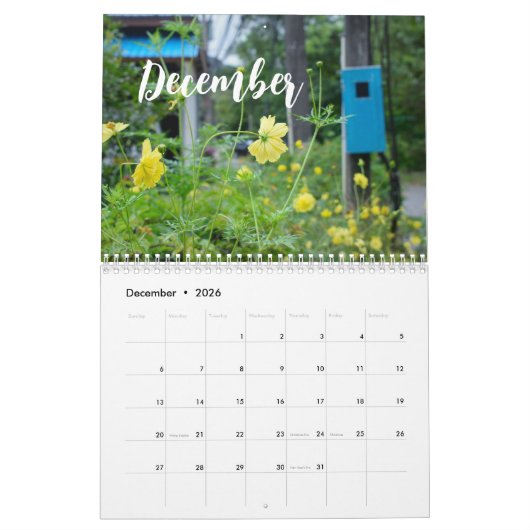 Moderne natuur bloemen / aangepaste fotokalender kalender (Dec 2026)