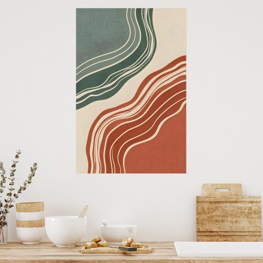 Moderne Natuur geïnspireerde inrichting Poster (Keuken)