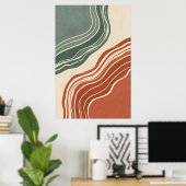 Moderne Natuur geïnspireerde inrichting Poster (Thuiskantoor)
