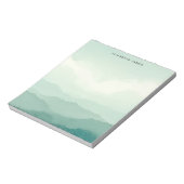 Moderne Natuur Groene Waterverf Gelaagd Ombre Notitieblok (Linkerzijde)