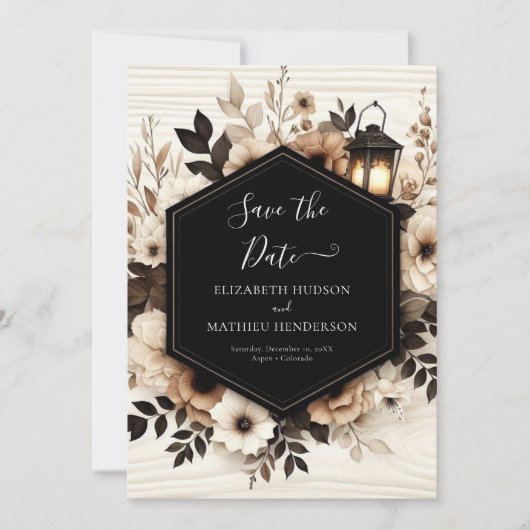 Moderne Natuur rustieke bruiloft Save The Date (Voorkant)