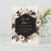 Moderne Natuur rustieke bruiloft Save The Date (Staand voorkant)