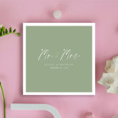 Moderne Natuur! Sage Green Mr & Mrs Wedding Servet