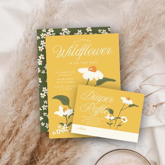 Moderne Natuur thema Wildflower Baby in Bloom Informatiekaartje