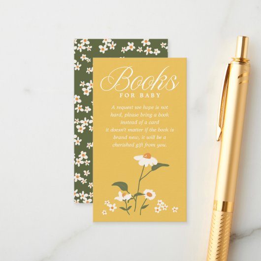 Moderne Natuur thema Wildflower Baby in Bloom Informatiekaartje (Voorkant / Achterkant in situ)