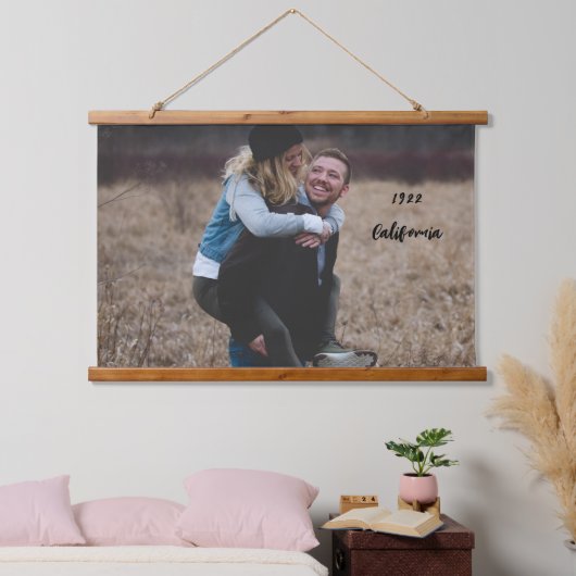 Moderne natuur voor aangepaste foto- en tekstkeepo hangend wandkleed (Slaapkamer)