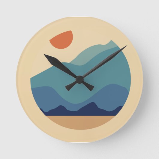 Moderne Natuur wand Ronde Klok (Voorkant)