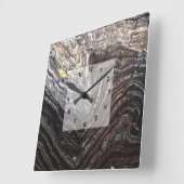 Moderne natuurlijke blik vierkante klok (Hoek)