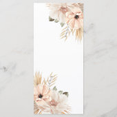 Moderne Natuurlijke Pampas Boho Tafel Bedankkaart Programmakaart (Achterkant)