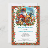 Moderne Nauti of Nice Santa Christmas Yacht Party Kaart (Voorkant)