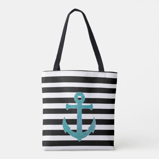 Moderne Nautical Anchor Canvas tas (Achterkant)