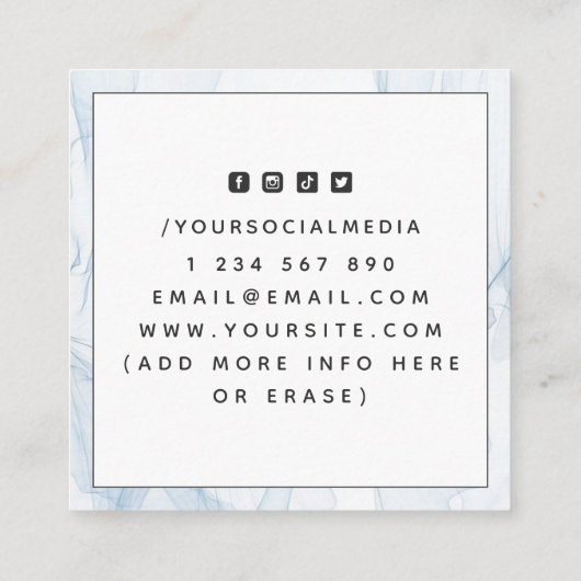 Moderne Nautical Anchor & Chain Vist Sailing Vierkante Visitekaartje (Achterkant)