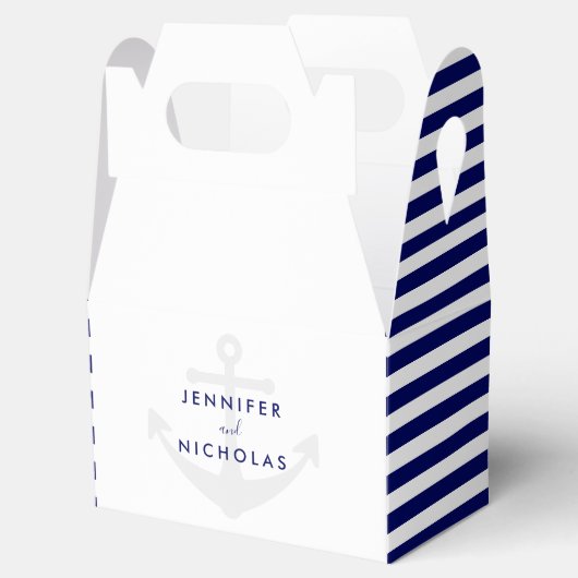Moderne Nautical Anchor Wedding Bedankdoosjes (Geopend)