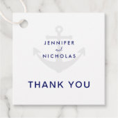Moderne Nautical Anchor Wedding Bedankjes Labels (Voorkant)