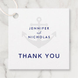 Moderne Nautical Anchor Wedding Bedankjes Labels