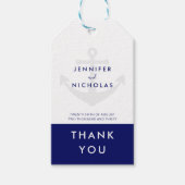 Moderne Nautical Anchor Wedding Bedankt Cadeaulabel (Voorkant)
